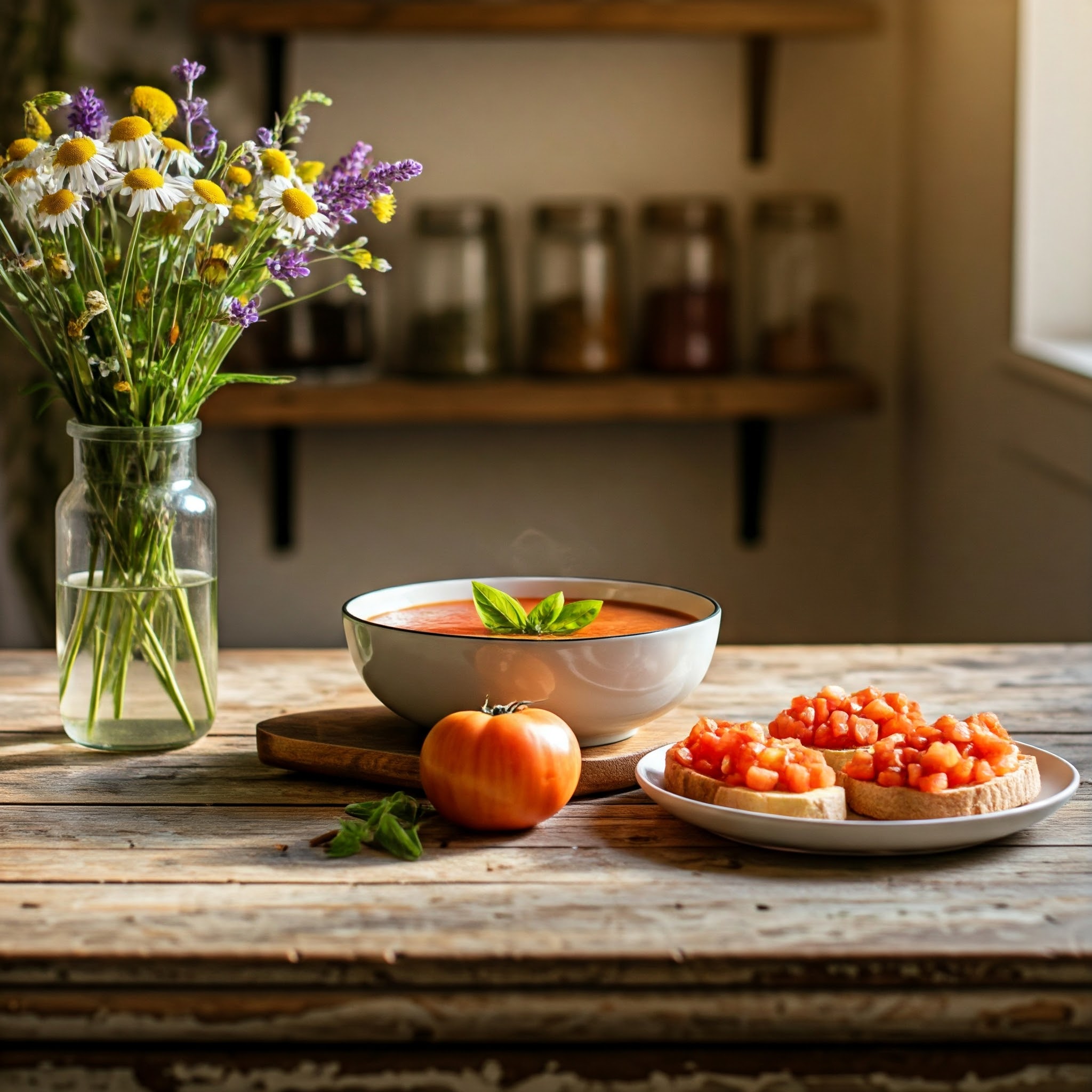 Oma Gretes Tomatensuppe und Bruschetta